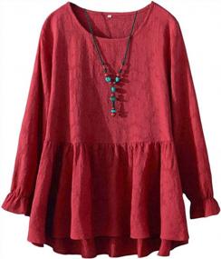 img 1 attached to Flattering Peplum Tunics For Women: Minibee'S Cotton Ruffle Hem Babydoll Dresses In Plus Sizes