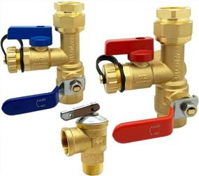 img 4 attached to 3/4" IPS Tankless Water Heater Service Valve Kit With Pressure Relief Valve, Clean Brass Construction By Beduan