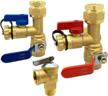 3/4" ips tankless water heater service valve kit with pressure relief valve, clean brass construction by beduan logo