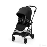 👶 cybex melio carbon stroller - lightweight and compact full-size reversible seat, one hand fold, travel system ready - deep black, ideal infant stroller for 6 months+ logo