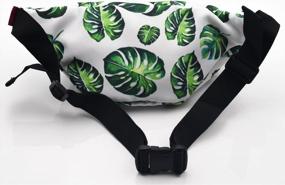 img 1 attached to Trendy Tropical Waist Bags For Stylish Travelers - Canvas Bum Belt, Hip Pouch, Fanny Pack Featuring Vibrant Leaves