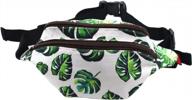 модные тропические поясные сумки для стильных путешественников — холщовый пояс, набедренная сумка, поясная сумка с яркими листьями логотип