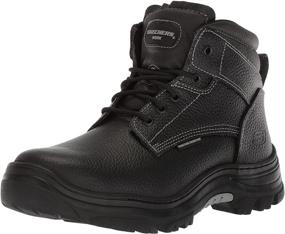 img 4 attached to Skechers Burgin Tarlac Industrial Embossed Leather Men's Shoes