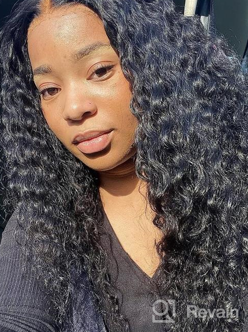 img 1 attached to 16 Inch Hermosa 13X6 Deep Wave Lace Front Human Hair Wig - 180% Density, PrePlucked With Baby Hair For Black Women review by Jennifer Franklin