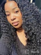 img 1 attached to 16 Inch Hermosa 13X6 Deep Wave Lace Front Human Hair Wig - 180% Density, PrePlucked With Baby Hair For Black Women review by Jennifer Franklin