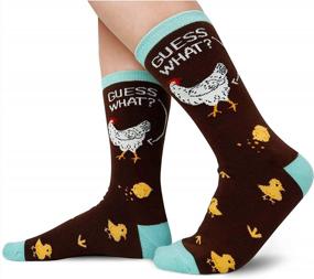 img 2 attached to Quirky Animal Lover'S Delight: Funny Chicken, Cow, And Dog Socks With UFO Design For Women And Girls - SOCKFUN Gift Collection