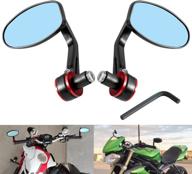 🔴 universal aluminum alloy motorcycle rearview mirror - katur red round shaped 7/8 inch 22mm handlebar side mirrors compatible with yamaha honda triumph ducati suzuki логотип