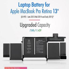 img 1 attached to Upgrade To High-Performance NinjaBatt Battery For Apple MacBook Pro Retina 13” A1493 [Early 2015, Mid 2014, Late 2013] - 75Wh/11.42V
