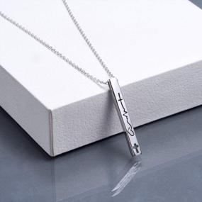 img 2 attached to Stunning Sterling Silver Opal Bar Necklaces With Heartbeat And Faith Hope Love Designs - Perfect Valentine'S Day And Birthday Gifts For Women And Girls