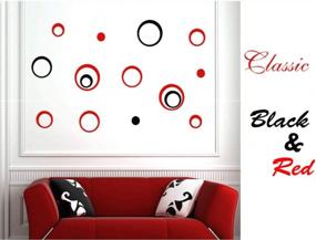 img 1 attached to Stylish & Budget-Friendly Red Acrylic Mirror Wall Stickers For Home Decor - Set Of 24 By HOODDEAL