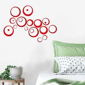 img 3 attached to Stylish & Budget-Friendly Red Acrylic Mirror Wall Stickers For Home Decor - Set Of 24 By HOODDEAL