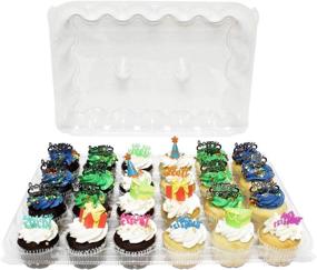 img 1 attached to Spec101 Disposable Cupcake Containers - Set of 10, Plastic Cupcake Holder Carrier with 24 Standard Cupcake Compartments