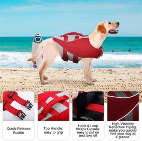 img 2 attached to 🐶 Kuoser Dog Life Jacket - Adjustable Reflective Piping Ripstop Pet Life Preserver with High Flotation for Dogs of All Sizes - Ideal for Pool, Beach, and Boating Fun