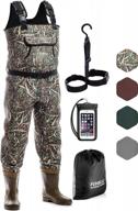 foxelli camo neoprene chest waders for men & women - waterproof bootfoot hunting & fishing waders with boots. logo