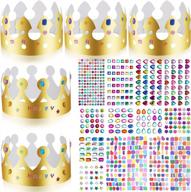 diy paper crown kits: 30-pieces with gems and alphabet stickers for birthday parties - perfect for kids and adults! logo