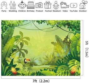 img 1 attached to Riyidecor Jungle Safari Backdrop: Green Forest Kids Photography Background - Perfect for Animal Themed Parties, Baby Showers, and Dessert Tables - 7Wx5H Feet Polyester Fabric - RY-HH8P