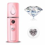 pink usb rechargeable zomfom nano facial steamer: hydrating mist spray for eyelash extensions, pore cleaning, moisturizing, and water spa -compact mini beauty device logo
