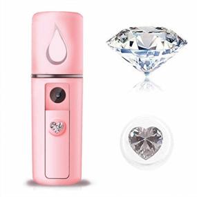 img 4 attached to Pink USB Rechargeable ZOMFOM Nano Facial Steamer: Hydrating Mist Spray For Eyelash Extensions, Pore Cleaning, Moisturizing, And Water SPA -Compact Mini Beauty Device