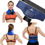 large 23" x 8" x 5" adjustable neck, shoulder & back ice pack wrap for muscle soreness, pain & inflammation relief - cold therapy treatment. logo