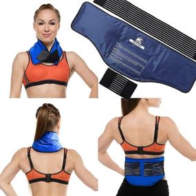img 4 attached to Large 23" X 8" X 5" Adjustable Neck, Shoulder & Back Ice Pack Wrap For Muscle Soreness, Pain & Inflammation Relief - Cold Therapy Treatment.