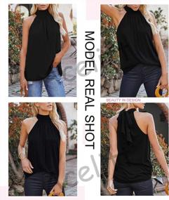 img 2 attached to Women'S Halter Tank Top Sleeveless Shirt Casual Blouse, S-XXL