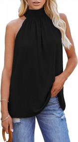 img 4 attached to Women'S Halter Tank Top Sleeveless Shirt Casual Blouse, S-XXL