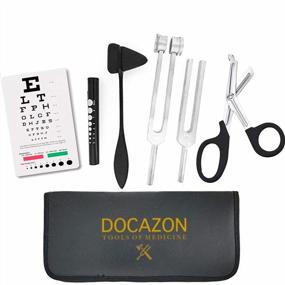 img 4 attached to Tools Of Medicine'S Comprehensive 6-Piece Medical Exam Kit With Taylor Reflex Hammer, Penlight, Tuning Forks (C 128 & C 512), Bandage Scissors, And Snellen Pocket Eye Chart By DOCAZON