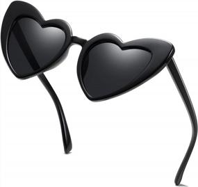 img 4 attached to Heart-Shaped Cat Eye Sunglasses For Women In Vintage Mod Style, Retro Glasses With UV400 Protection