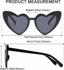 img 1 attached to Heart-Shaped Cat Eye Sunglasses For Women In Vintage Mod Style, Retro Glasses With UV400 Protection
