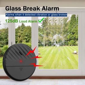 img 3 attached to Wsdcam Window Alarm Glass Break Sensor Alarm 125DB Ultra-Slim Wireless Glass Break Detector Anti-Theft Vibration Sensor Alarm For Home Door And Window Security - 4 Pack - Black