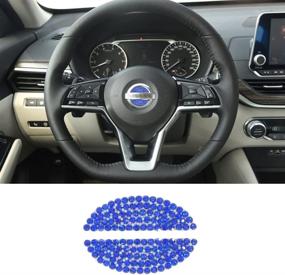 img 3 attached to 💎 Bling Steering Wheel Crystal Decal Cover Sticker for Nissan by TopDall - Unique Decoration Compatible