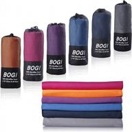bogi microfiber travel sports towel - быстросохнущее полотенце, мягкое легкое полотенце из микрофибры для кемпинга впитывающее компактное дорожное полотенце для кемпинга тренажерный зал йога плавание рюкзак (l: 60 ''x30 '' + 16 ''x16 ''-nblue) логотип