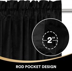 img 1 attached to PrinceDeco Black Velvet Curtains - Luxurious Home Decor Window Covering For Bedroom, Set Of 2 (W52 X L63)