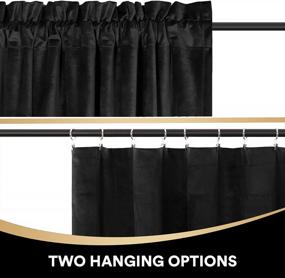 img 2 attached to PrinceDeco Black Velvet Curtains - Luxurious Home Decor Window Covering For Bedroom, Set Of 2 (W52 X L63)