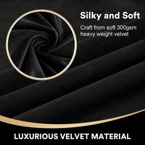 img 3 attached to PrinceDeco Black Velvet Curtains - Luxurious Home Decor Window Covering For Bedroom, Set Of 2 (W52 X L63)