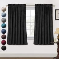 princedeco black velvet curtains - luxurious home decor window covering for bedroom, set of 2 (w52 x l63) логотип