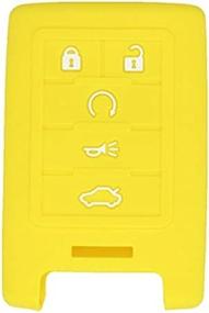 img 4 attached to SEGADEN Silicone Cover Protector Case Holder Skin Jacket Compatible With CADILLAC CHEVROLET 5 Button Smart Remote Key Fob CV2770 Yellow