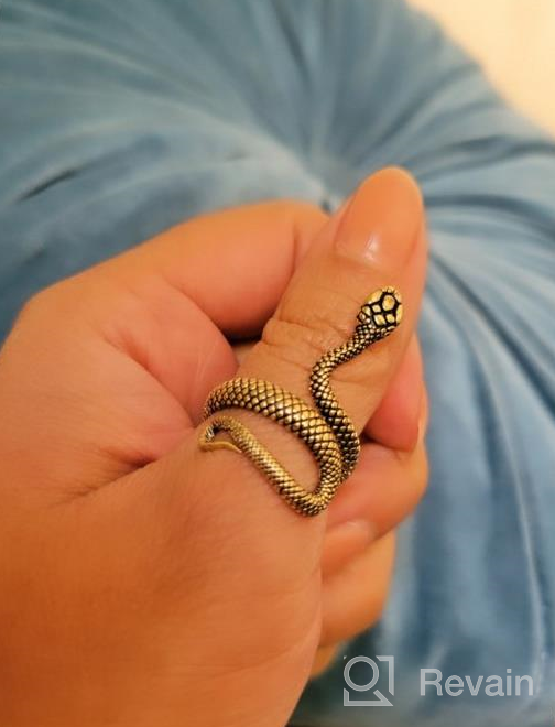 img 1 attached to 🐍 Gold Snake Ring for Men and Women: Gothic Silver Snake Rings - Adjustable Vintage Ring for Men (Eboy) review by Freddie Newton