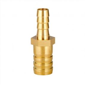 img 1 attached to Quickun Brass Hose Barb Reducer 1" To 5/8" Barbed Reducer Fitting Reducing Splicer Mender Union Adapter For Air Water Fuel