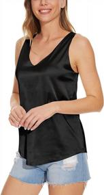 img 2 attached to Chic And Comfy: Miqieer Women'S V Neck Satin Tank Top For Casual Attire