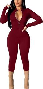 img 4 attached to 👗 Stylish GOBLES Women's Bodycon Jumpsuit Rompers for Fashionable Women - Jumpsuits, Rompers & Overalls Collection