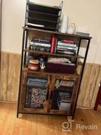 img 1 attached to Rustic Brown Usikey Storage Cabinet With 2 Doors, 3 Shelves & Industrial Cupboard - Perfect For Kitchen, Bedroom & Living Room! review by Efrain Khan