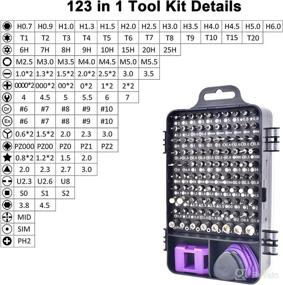 img 3 attached to 🛠️ 123 in 1 Screwdriver Set with Case - Multi-function Magnetic Repair Tool Kit for iPhone, Mac, Computer, Laptop, Watch, Glasses, Electronics