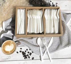 img 3 attached to 300-Piece Set of Sustainable, Biodegradable Utensils - 100 Forks, 100 Spoons, 100 Knives - Eco-Friendly Disposable Cutlery Made from Plant-Based Materials