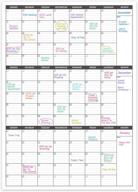 large dry erase calendar for wall - 3 month vertical wall calendar, blank reusable monthly quarterly calendar planner undated, 27.8" x 41" whiteboard calendar, laminated organizer for home, office, classroom logo