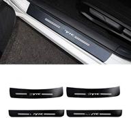 🚪 black carbon fiber leather car door sill stickers for 10th generation honda civic - threshold protector logo