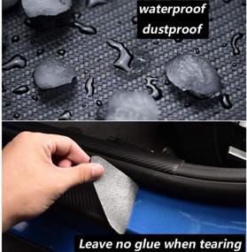 img 3 attached to 🚪 Black Carbon Fiber Leather Car Door Sill Stickers for 10th Generation Honda Civic - Threshold Protector