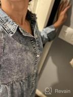 img 1 attached to Women'S Long Sleeve Denim Jean Dress Button Down Casual Babydoll Shirt Dress review by Josh Valentino