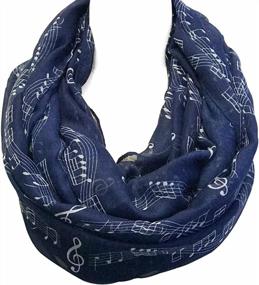 img 2 attached to Bowbear Women’S Playful Musical Notes Print Infinity Scarf