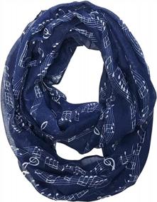 img 4 attached to Bowbear Women’S Playful Musical Notes Print Infinity Scarf